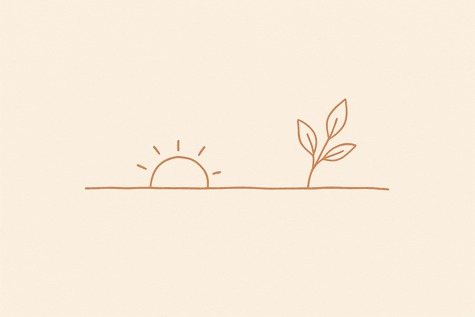 Dawn scene — sunrise and leaf branch