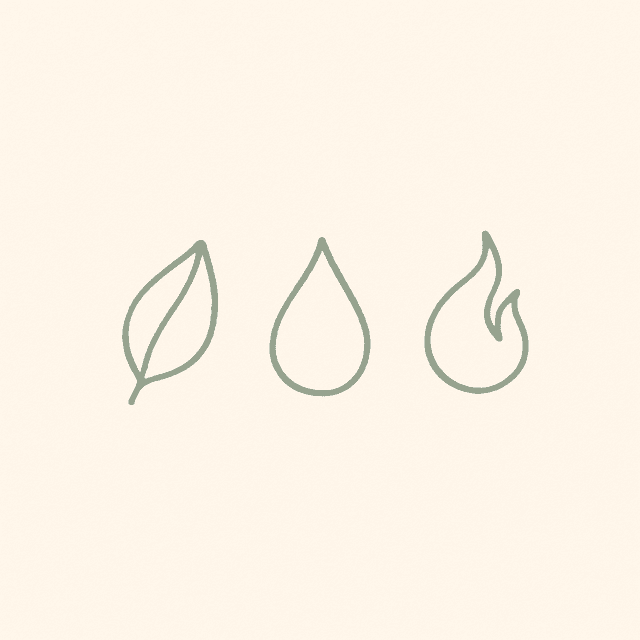 Leaf, water, and flame — the three daily rituals